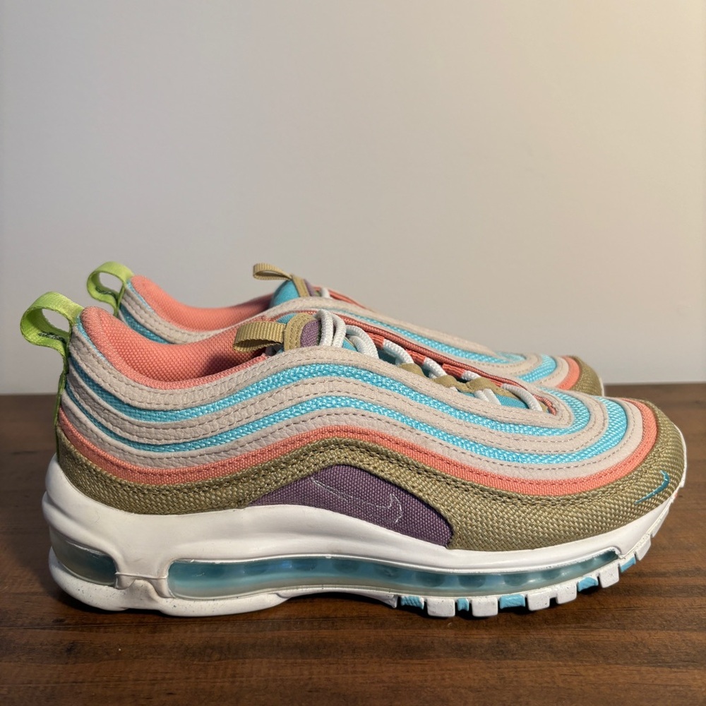 Nike Air Max 97 SE Sun Club Womens Sneakers Shoes Blue White Pink Tan DQ4126 400